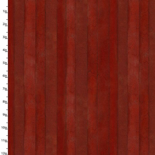 On the Farm Red Wood Planks Beth Albert 3 Wishes Cotton Fabric