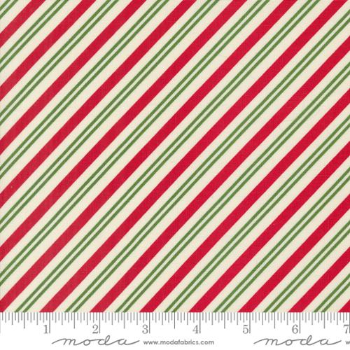 Once Upon a Christmas Peppermint Stick Stripes Bias Stripe Multi Sweetfire Road Moda Cotton Fabric