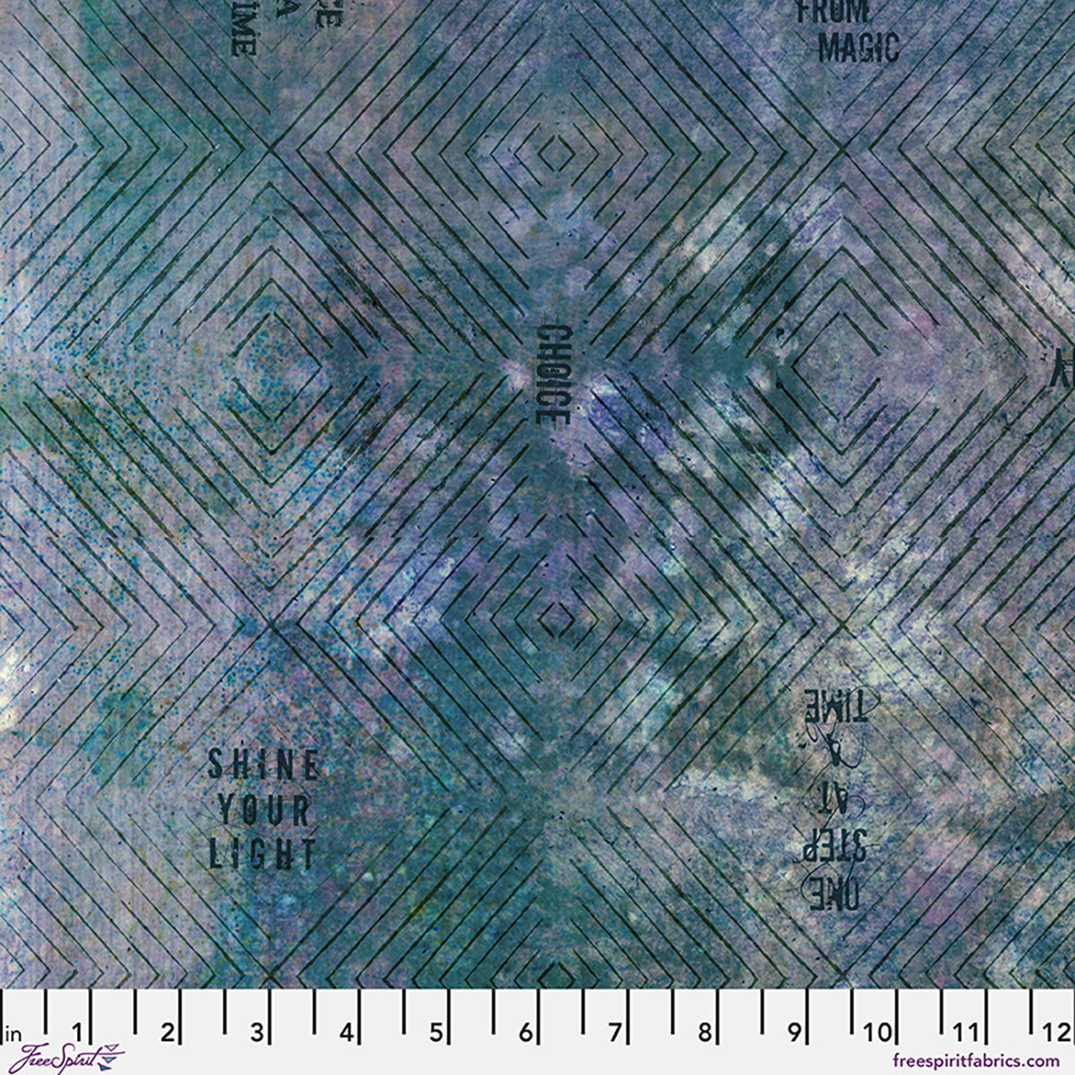One Layer Away Enhanted Ombre Celestial Blue Purple Seth Apter Free Spirit Cotton Fabric FS-PWSE059.CELESTIAL