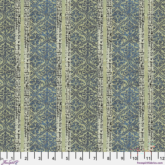 One Layer Away Text Tile Sage Green Seth Apter Free Spirit Cotton Fabric FS-PWSE067.SAGE