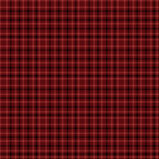 One Sister Yarn Dyes WOVEN Window Pane Plaid Red Janet Rae Nesbitt Henry Glass Cotton WOVEN Fabric HG-3387Y-88
