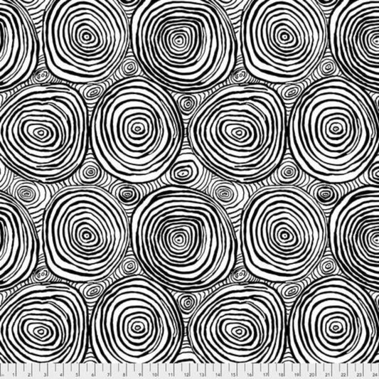 Onion Rings Black 108" wideback Bradon Mably Kaffe Quilt Backs Kaffe Fassett Collective Free Spirit Cotton Fabric