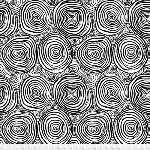 Onion Rings Black Brandon Mably Stash Kaffe Fassett Collective Free Spirit Cotton Fabric FS PWBM070.BLACK