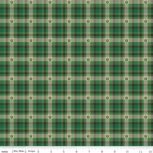 Only You Main Smokey Bear Plaid Forest Green Riley Blake Designs Cotton Fabric RB-C14645-Forest