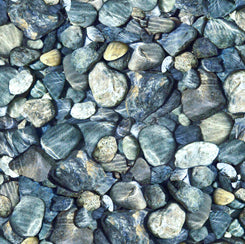 Open Air Rocks Slate Blue Gray Quilting Treasures Cotton Fabric