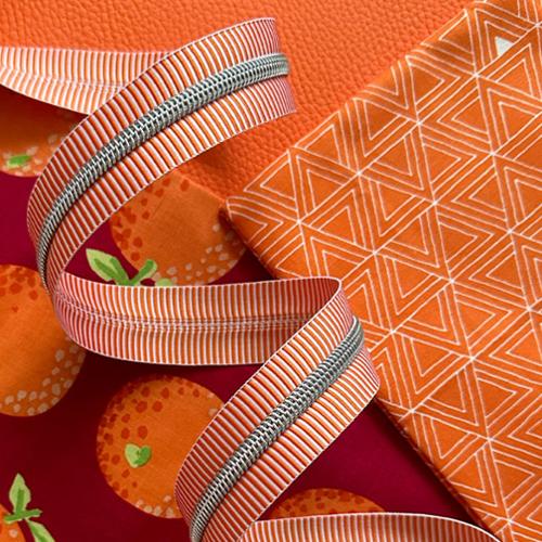 Orange Stripe Zipper 3yds Sassafras Lane Designs