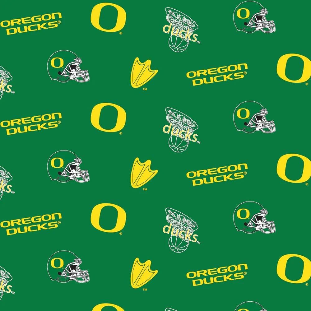 Oregon Ducks NCAA College Allover Sykel Cotton Fabric