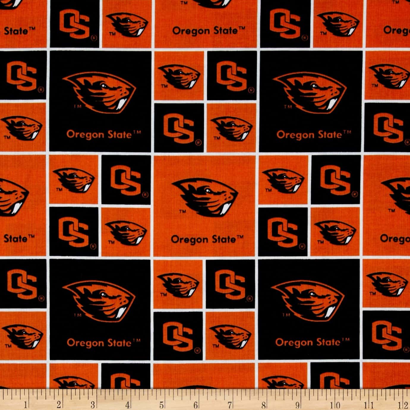 Oregon State Beavers NCAA OS Box Sykel Cotton Fabric