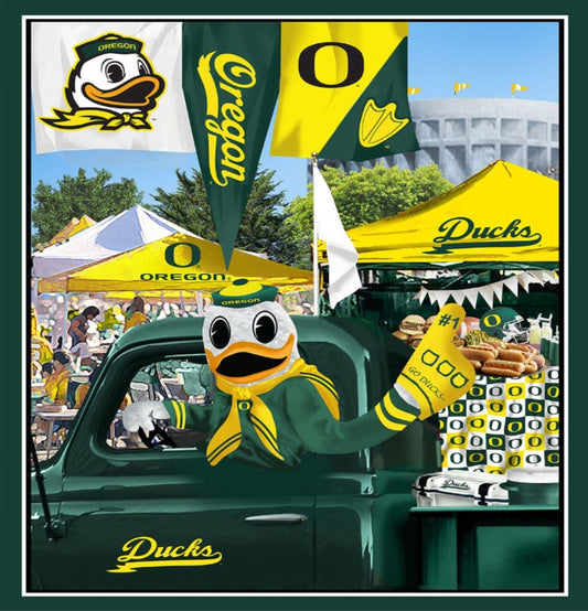 Oregon Ducks NCAA Tailgate Panel 36" Sykel Cotton Fabric