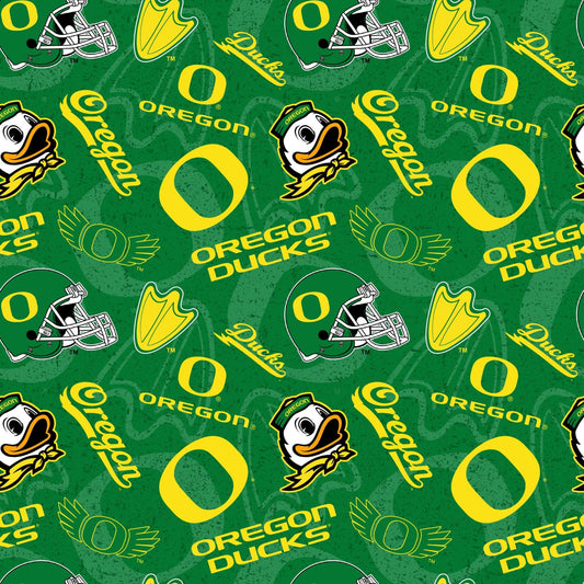 Oregon University Ducks NCAA Tone on Tone Sykel Cotton Fabric