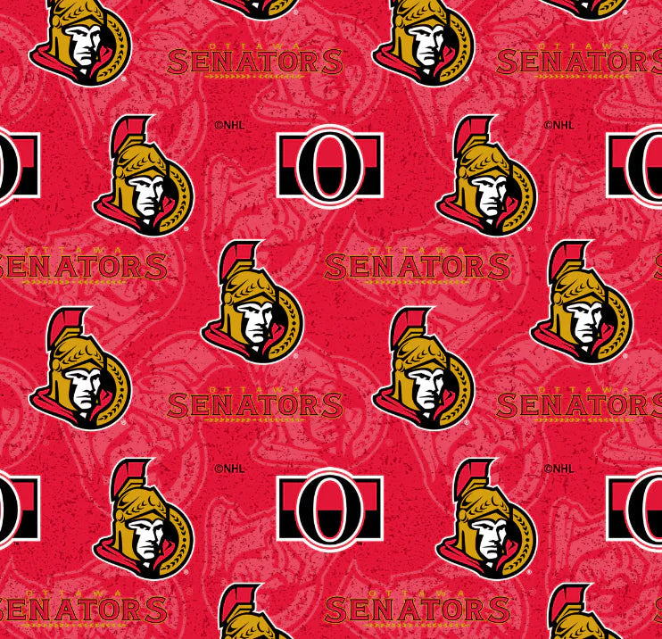 Ottawa Senators NHL Hockey Tone on Tone Design Cotton Fabric SYK-NHL-1199-SEN
