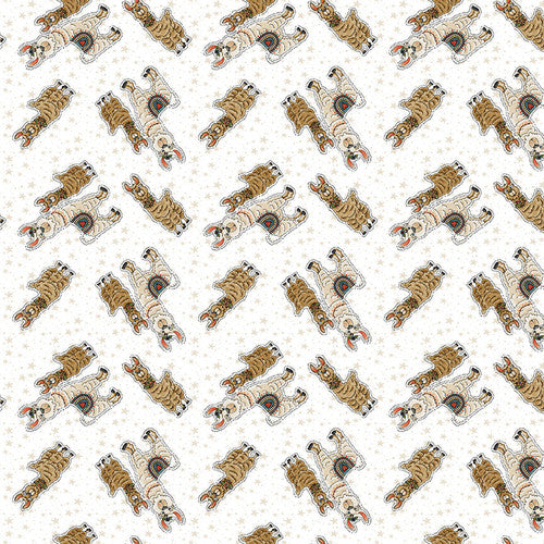 Our Greatest Gift Tossed Llamas White Leanne Anderson Henry Glass Cotton Fabric | US Fabric Shop