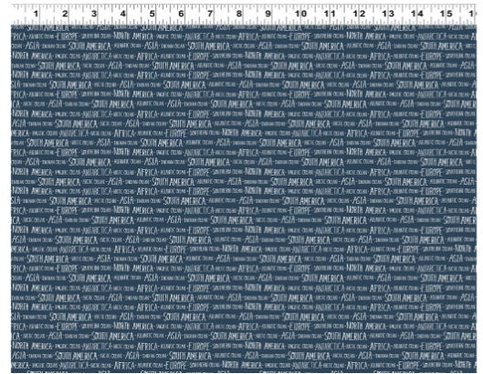 Our World Digital Words Text Blue Kendra Binney Clothworks Cotton Fabric CLT-Y4934-53