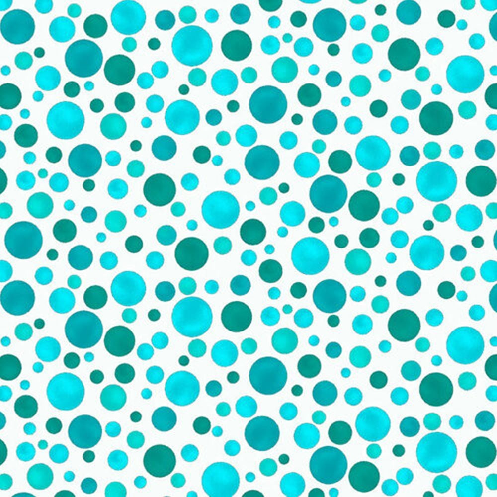 Ovarian Cancer Inspiration Dots Allover Teal Blue Blank Quilting Cotton Fabric