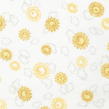 Over the Moon Suns Sunshine Yellow Studio Rk Robert Kaufman Fabric FLANNEL Fabric