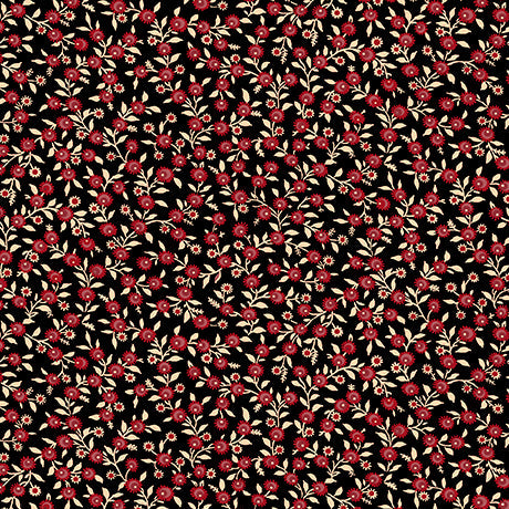 Oxford Archival Flower Vine Black Quilting Treasures Cotton Fabric QT-2600-24852-J