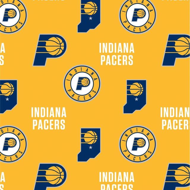 Indiana Pacers NBA Basketball Yellow Allover Camelot Cotton Fabric