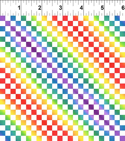 PAWsitivity Ombre Check White Jason Yenter In The Beginning Cotton Fabric