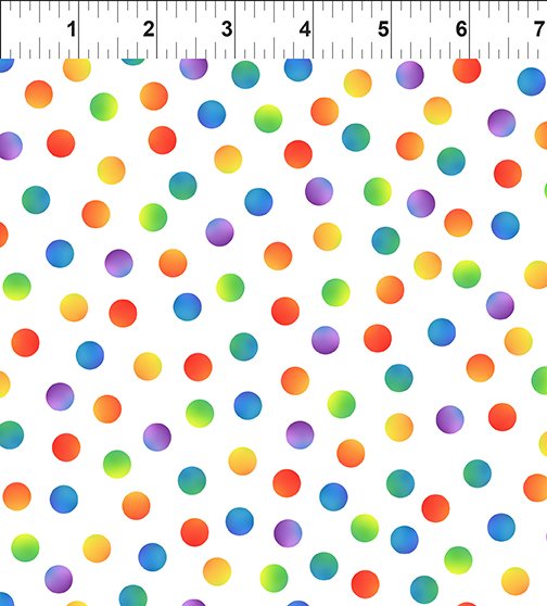 PAWsitivity Ombre Dots Allover White Jason Yenter In The Beginning Cotton Fabric