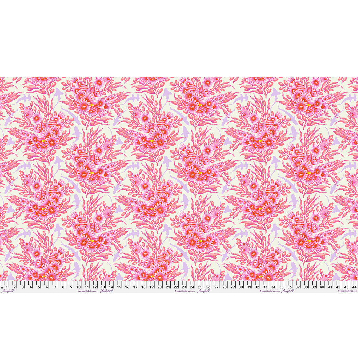 Floral Reef Shadow Sharks Delphine Tula Pink Free Spirit Cotton Fabric FS-PWTP267.DELPHINE
