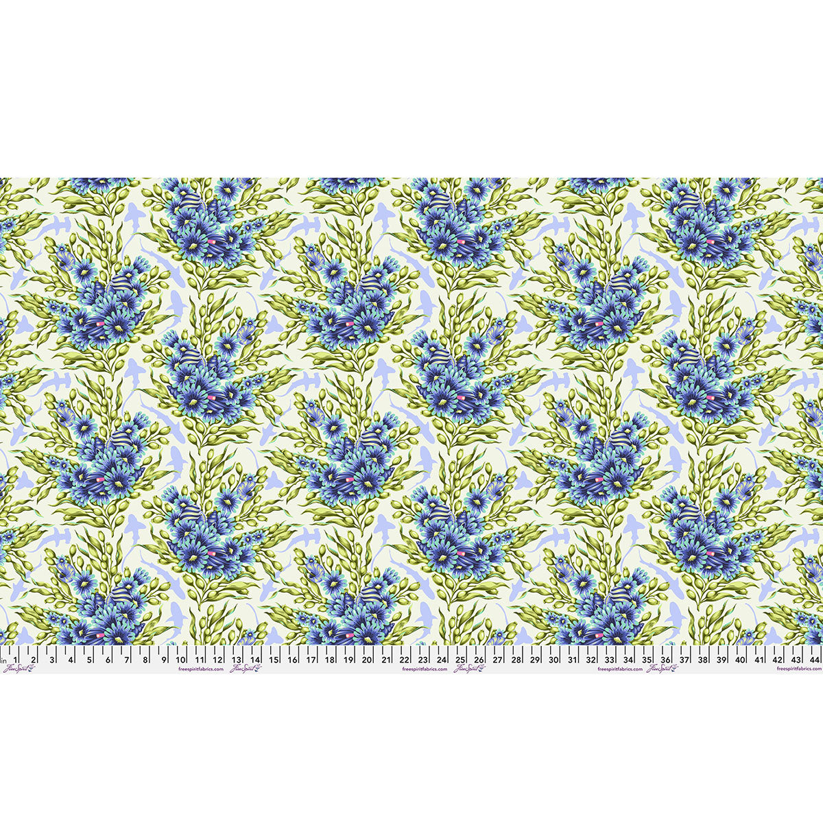 Floral Reef Shadow Sharks Marine Tula Pink Free Spirit Cotton Fabric FS-PWTP267.MARINE