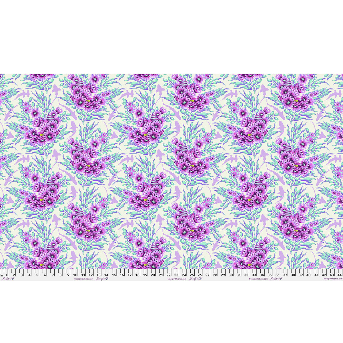 Floral Reef Shadow Sharks Ultraviolet Tula Pink Free Spirit Cotton Fabric FS-PWTP267.ULTRAVIOLET