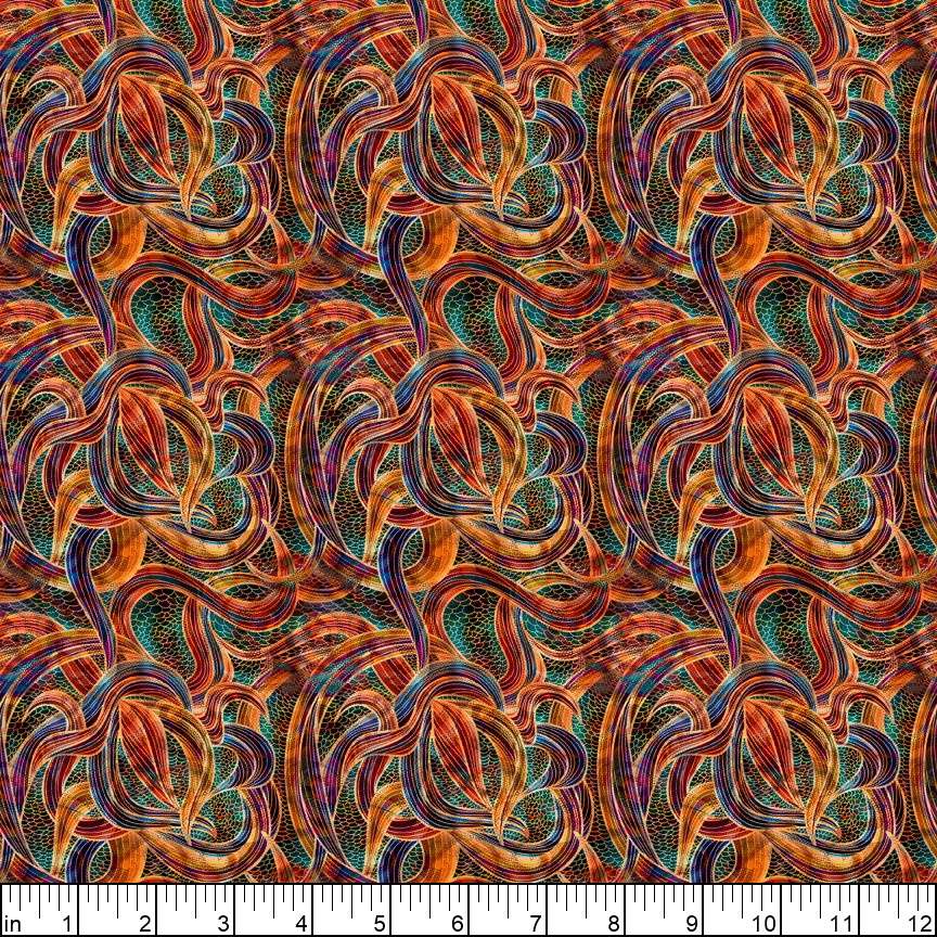 Pacifica Swirl Multi Dan Morris Quilting Treasures Cotton Fabric