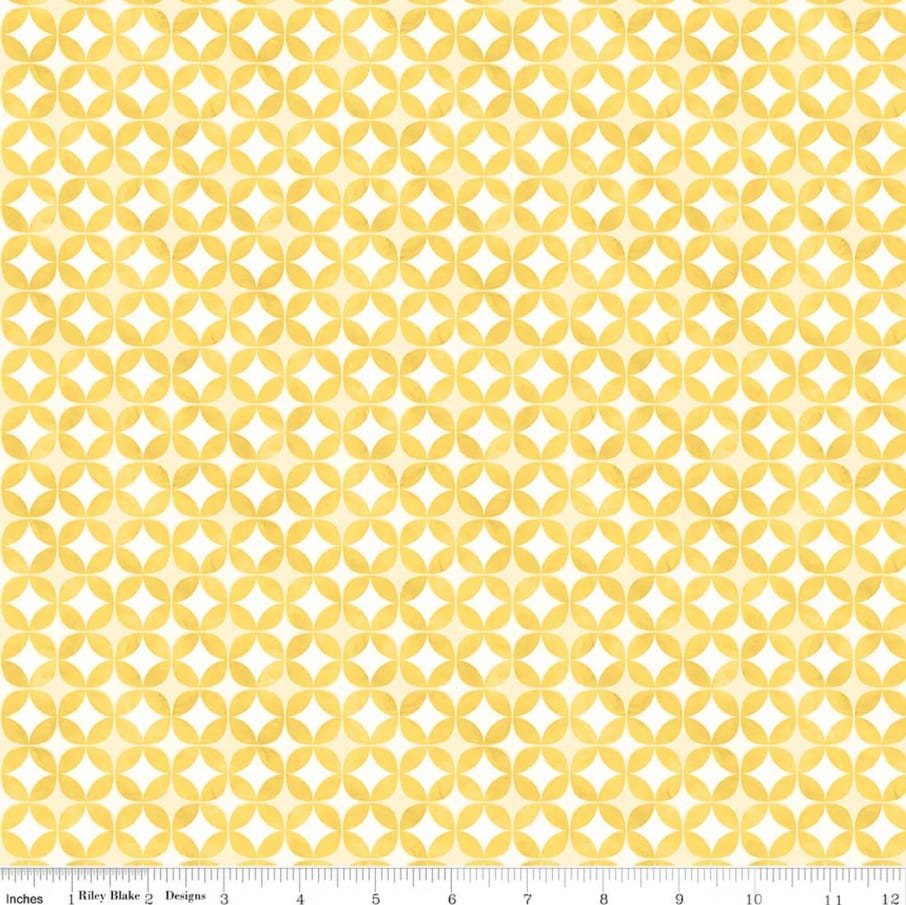 Painted Petals Geo Circles Yellow Lila Tueller Riley Blake Designs Cotton Fabric RB-C17593-YELLOW | US Fabric Shop