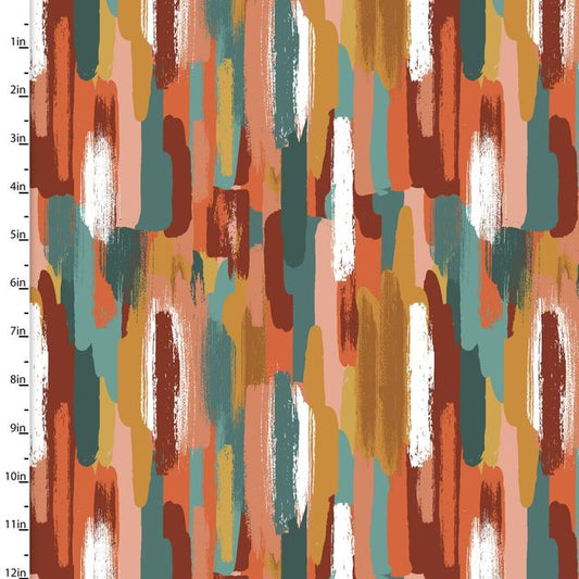 Painted Soul Brush Strokes 3 Wishes Cotton Fabric