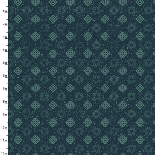 Painted Soul Hexagon Geo Tone on Tone Turquoise 3 Wishes Cotton Fabric