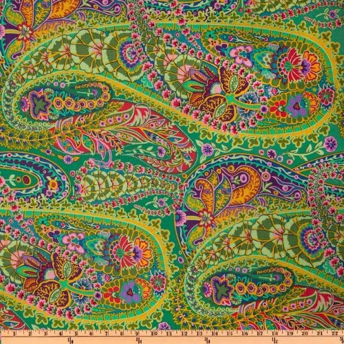 Paisley Jungle Green Kaffe Fassett Free Spirit Fabrics Cotton Fabric FS GP60.GREEN