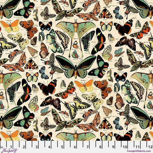 Palette CANVAS Cloth Butterflies Teal Tim Holtz Eclectic Elements Free Spirit Cotton CANVAS Fabric FS-CCTH027.TEAL