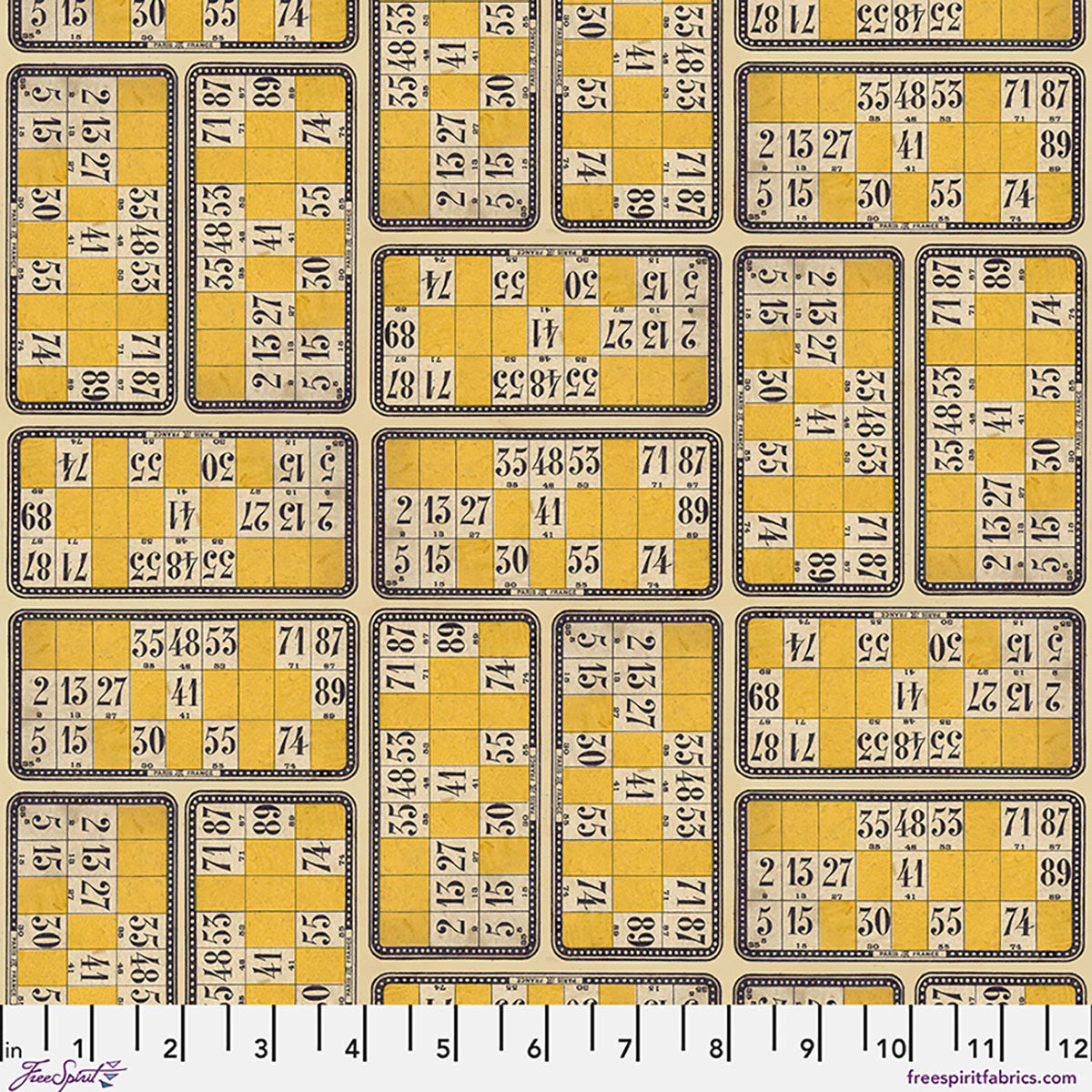 Palette CANVAS Cloth Numbers Yellow Tim Holtz Eclectic Elements Free Spirit Cotton CANVAS Fabric FS-CCTH023.YELLOW