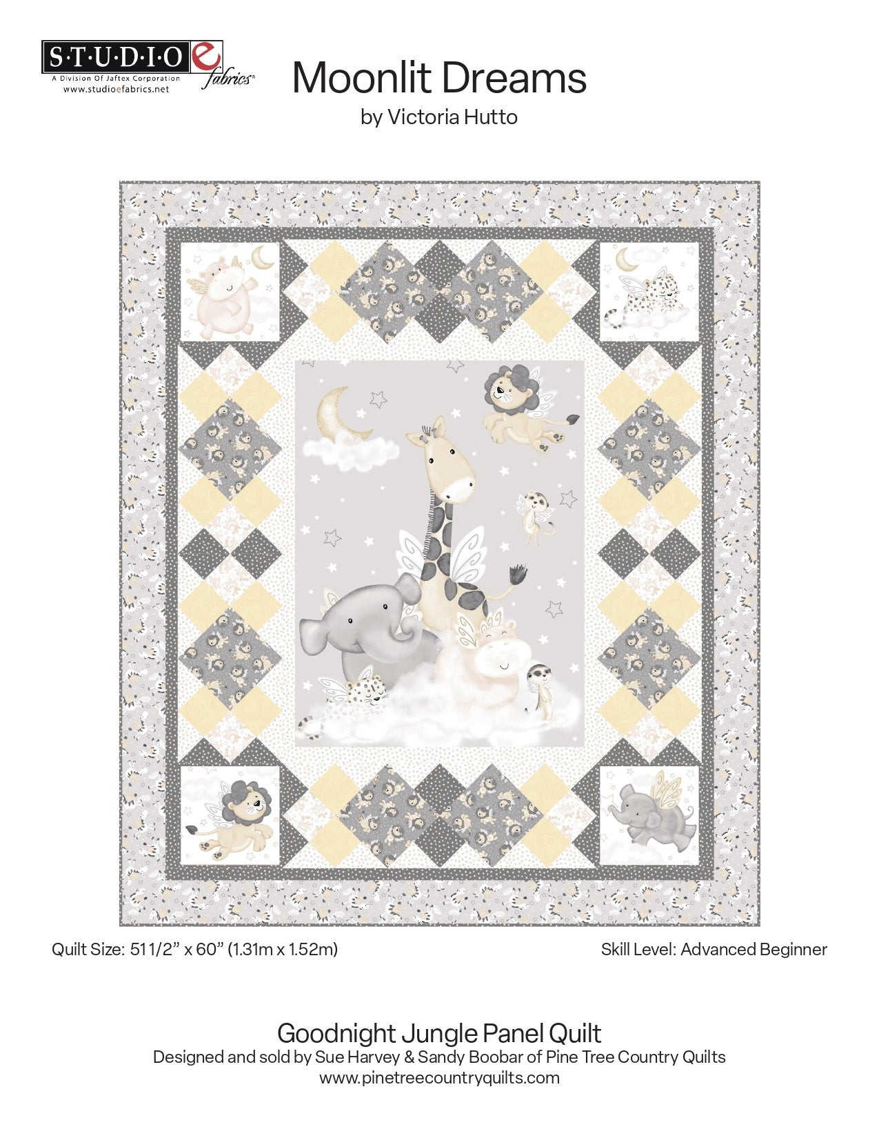 Free Pattern-Moonlit Dreams Goodnight Jungle Quilt Panel