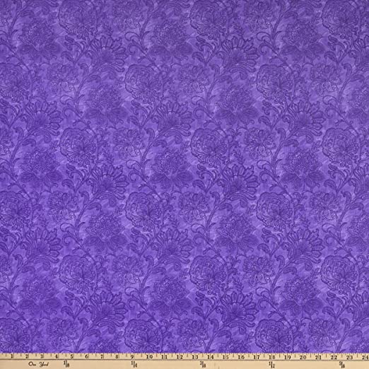 Pansy Prose Tonal Jacobean Purple Blank Fabrics Cotton Fabric