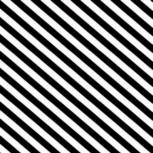 Paradox Bias Stripe Black Blank Quilting Fabrics Cotton Fabric