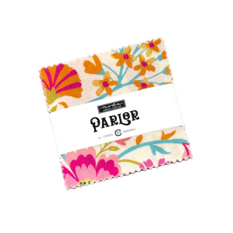 Parlor 2.5" Squares Mini Charm Pack 42pcs Crystal Manning Moda Cotton Fabric MD-11960MC