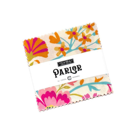 Parlor 2.5" Squares Mini Charm Pack 42pcs Crystal Manning Moda Cotton Fabric MD-11960MC
