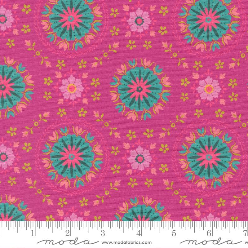 Parlor Mandala Florals Passion Fruit Crystal Manning Moda Cotton Fabric MD-11964-22
