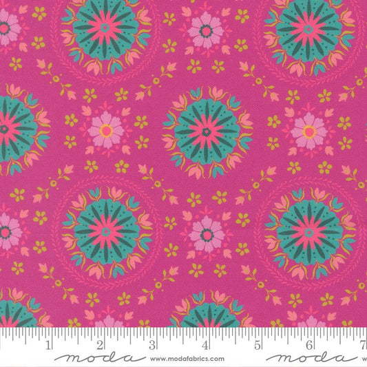 Parlor Mandala Florals Passion Fruit Crystal Manning Moda Cotton Fabric MD-11964-22