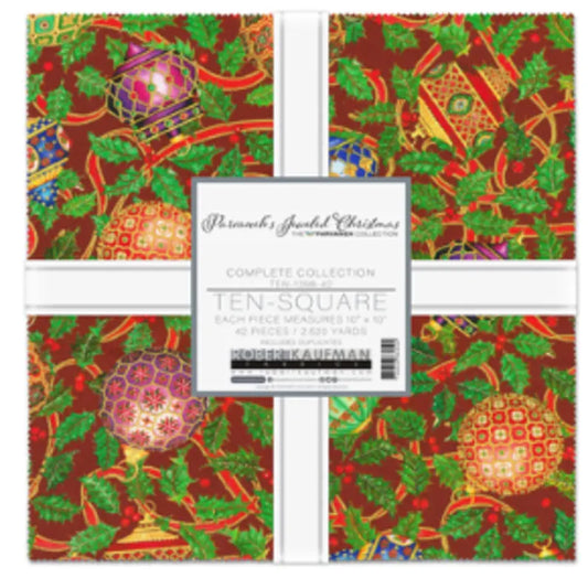 Parvaneh's Jeweled Christmas 10" Squares 42pcs Parvaneh Holloway Robert Kaufman Cotton Fabric RK-TEN-1398-42