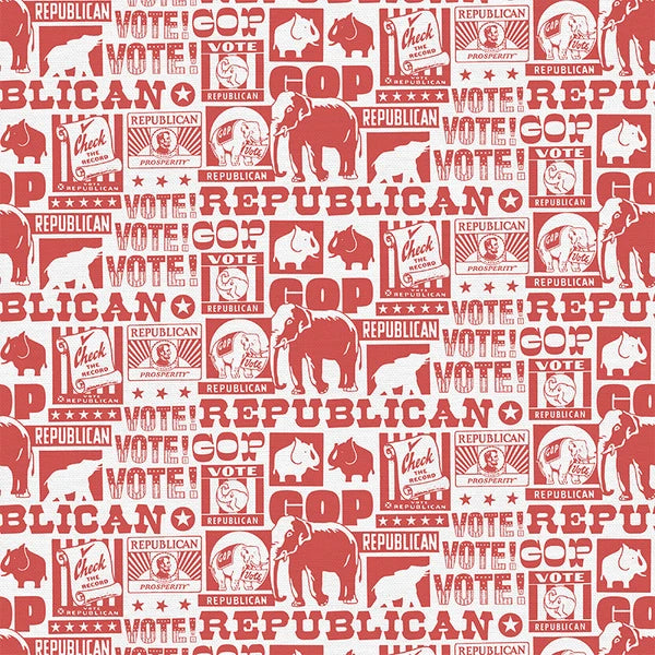 Patchwork Politics Patriotic Republican Red Paintbrush Studio Cotton Fabric PBS-120-25123