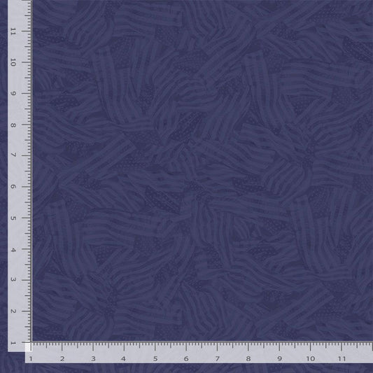 Path To Freedom Wavy Tonal Flags Indigo The Combat Quilter Timeless Treasures Cotton Fabric TT-CQ-CD3920-INDIGO