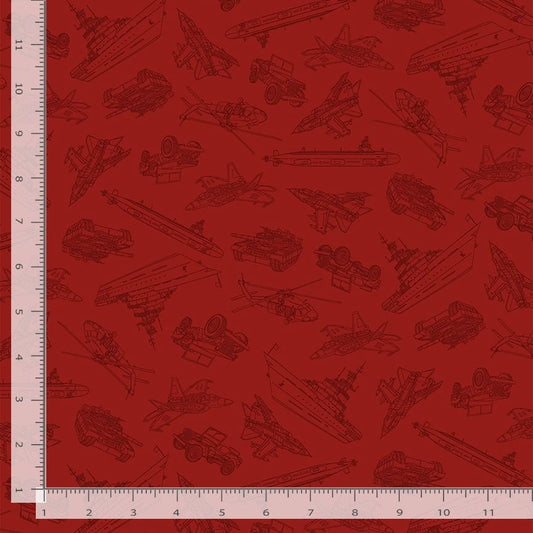 Path to Freedom Military Convoy Crimson Red Combat Quilters Timeless Treasures Cotton Fabric TT-CQ-CD3918-CRIMSON