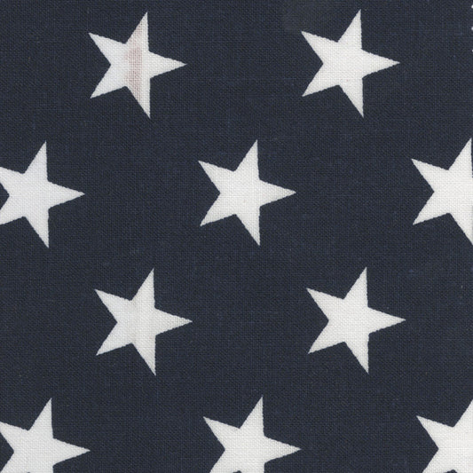 Patriotic 108" Wide Back White Stars Navy Foust Textiles Cotton Fabric