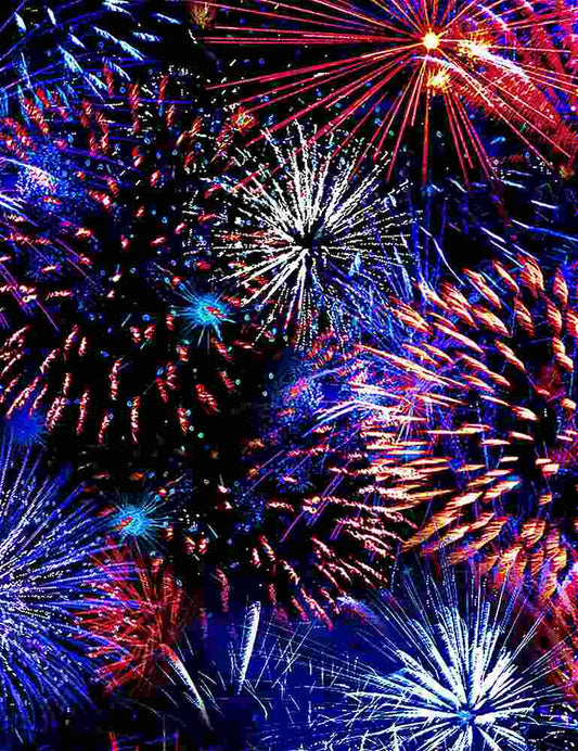 Patriotic Fireworks American Freedom USA red white blue Timeless Treasures Cotton Fabric
