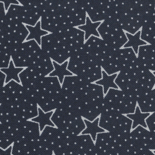 Patriotic  108" Wide Back White Stars and Dots Navy Foust Textiles Cotton Fabric FT 49522 Navy White