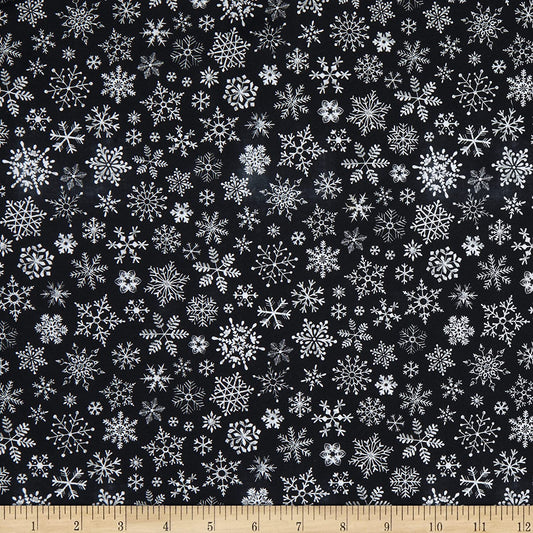 Peace Joy and Love Snowflakes Chalkboard Chalk Art Gail Cadden Timeless Treasures Cotton Fabric