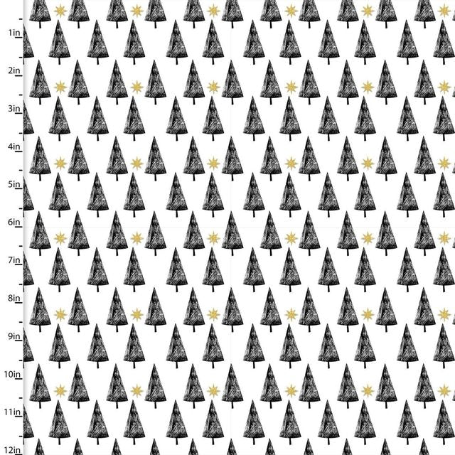 Peace Earth Trees Glitter White Beth Albert 3 Wishes Cotton Fabric