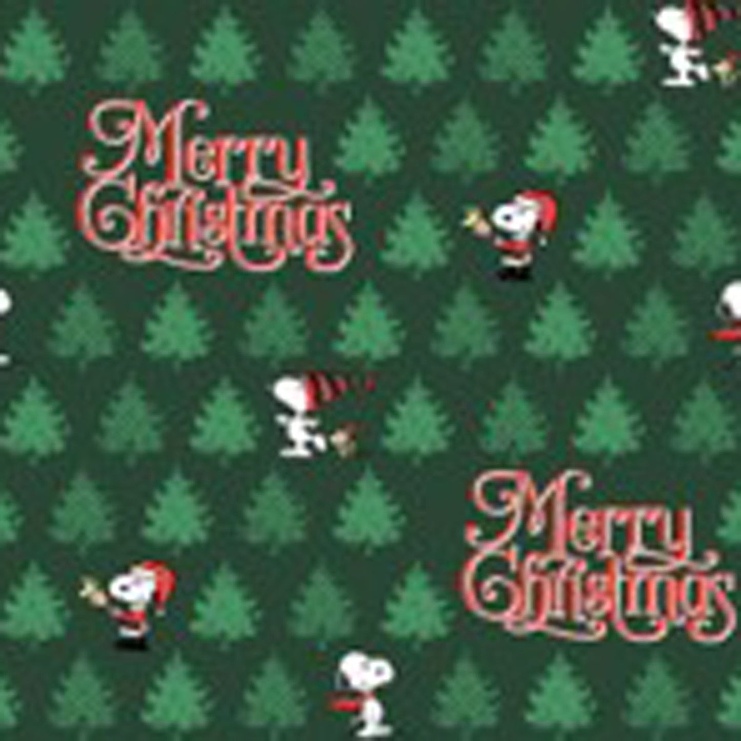 Peanuts Merry Christmas Snoopy Green Springs Creative Cotton Fabric